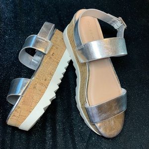 Steve Madden Silver Platform Sandals